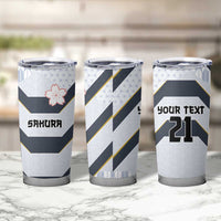 Japan Pacific Rugby 2022-23 Custom Tumbler Cup Black Sakura Japanese Wave Pattern LT9 - Polynesian Pride