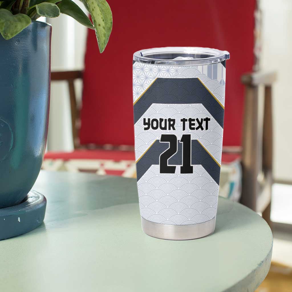 Japan Pacific Rugby 2022-23 Custom Tumbler Cup Black Sakura Japanese Wave Pattern LT9 - Polynesian Pride