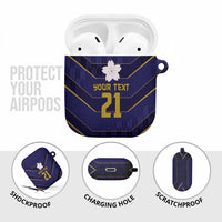 Japan Pacific Rugby 2022-23 Custom AirPods Case Blue Sakura Japanese Wave Pattern LT9 - Polynesian Pride