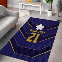 Japan Pacific Rugby 2022-23 Custom Area Rug Blue Sakura Japanese Wave Pattern LT9 - Polynesian Pride