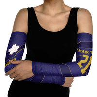 Japan Pacific Rugby 2022-23 Custom Arm Sleeves Blue Sakura Japanese Wave Pattern LT9 - Polynesian Pride
