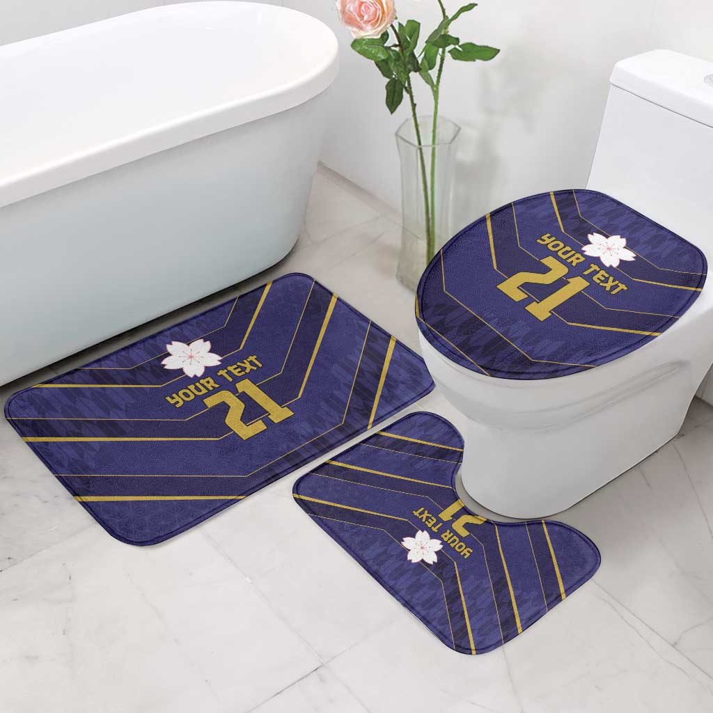 Japan Pacific Rugby 2022-23 Custom Bathroom Set Blue Sakura Japanese Wave Pattern LT9 - Polynesian Pride
