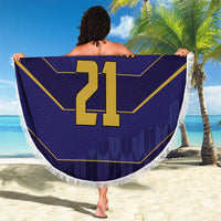 Japan Pacific Rugby 2022-23 Custom Beach Blanket Blue Sakura Japanese Wave Pattern LT9 - Polynesian Pride