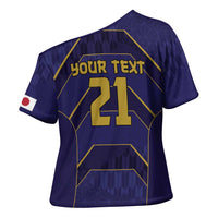 Japan Pacific Rugby 2022-23 Custom Cross Shoulder Shirt Blue Sakura Japanese Wave Pattern LT9 - Polynesian Pride
