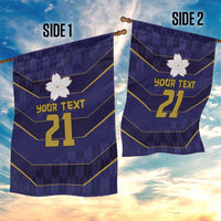Japan Pacific Rugby 2022-23 Custom Garden Flag Blue Sakura Japanese Wave Pattern LT9 - Polynesian Pride