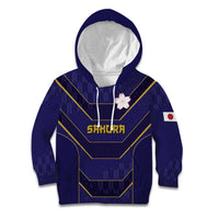 Japan Pacific Rugby 2022-23 Custom Kid Hoodie Blue Sakura Japanese Wave Pattern LT9 Hoodie Blue - Polynesian Pride