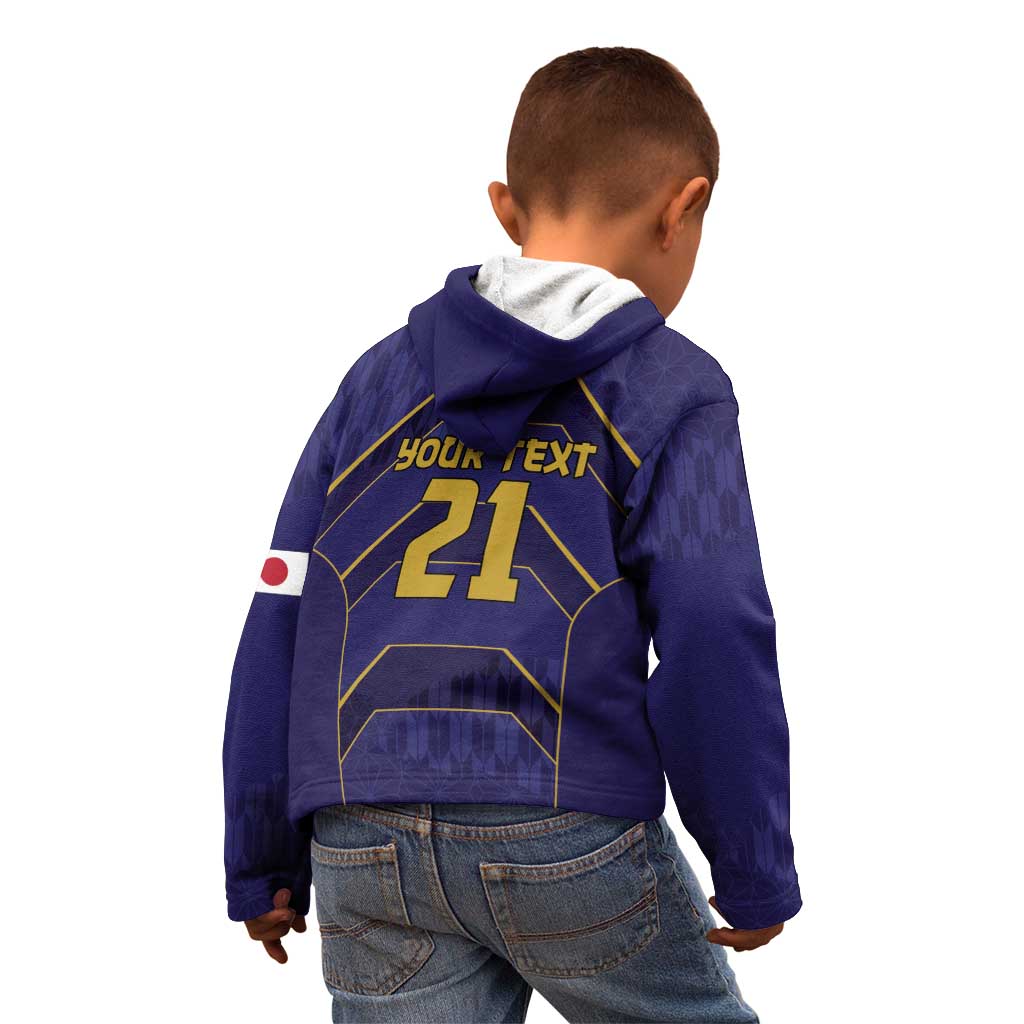 Japan Pacific Rugby 2022-23 Custom Kid Hoodie Blue Sakura Japanese Wave Pattern LT9 - Polynesian Pride