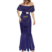 Japan Pacific Rugby 2022-23 Custom Mermaid Dress Blue Sakura Japanese Wave Pattern LT9 - Polynesian Pride