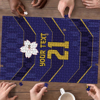 Japan Pacific Rugby 2022-23 Custom Puzzle Blue Sakura Japanese Wave Pattern LT9 - Polynesian Pride