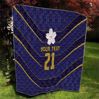 Japan Pacific Rugby 2022-23 Custom Quilt Blue Sakura Japanese Wave Pattern LT9 - Polynesian Pride