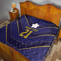 Japan Pacific Rugby 2022-23 Custom Quilt Blue Sakura Japanese Wave Pattern LT9 - Polynesian Pride