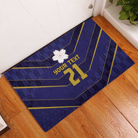 Japan Pacific Rugby 2022-23 Custom Rubber Doormat Blue Sakura Japanese Wave Pattern LT9 - Polynesian Pride