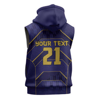 Japan Pacific Rugby 2022-23 Custom Sleeveless Zip Hoodie Blue Sakura Japanese Wave Pattern LT9 - Polynesian Pride