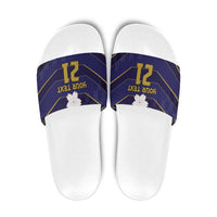 Japan Pacific Rugby 2022-23 Custom Slide Sandals Blue Sakura Japanese Wave Pattern LT9 Blue - Polynesian Pride