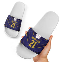 Japan Pacific Rugby 2022-23 Custom Slide Sandals Blue Sakura Japanese Wave Pattern LT9 - Polynesian Pride