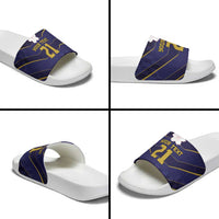 Japan Pacific Rugby 2022-23 Custom Slide Sandals Blue Sakura Japanese Wave Pattern LT9 - Polynesian Pride