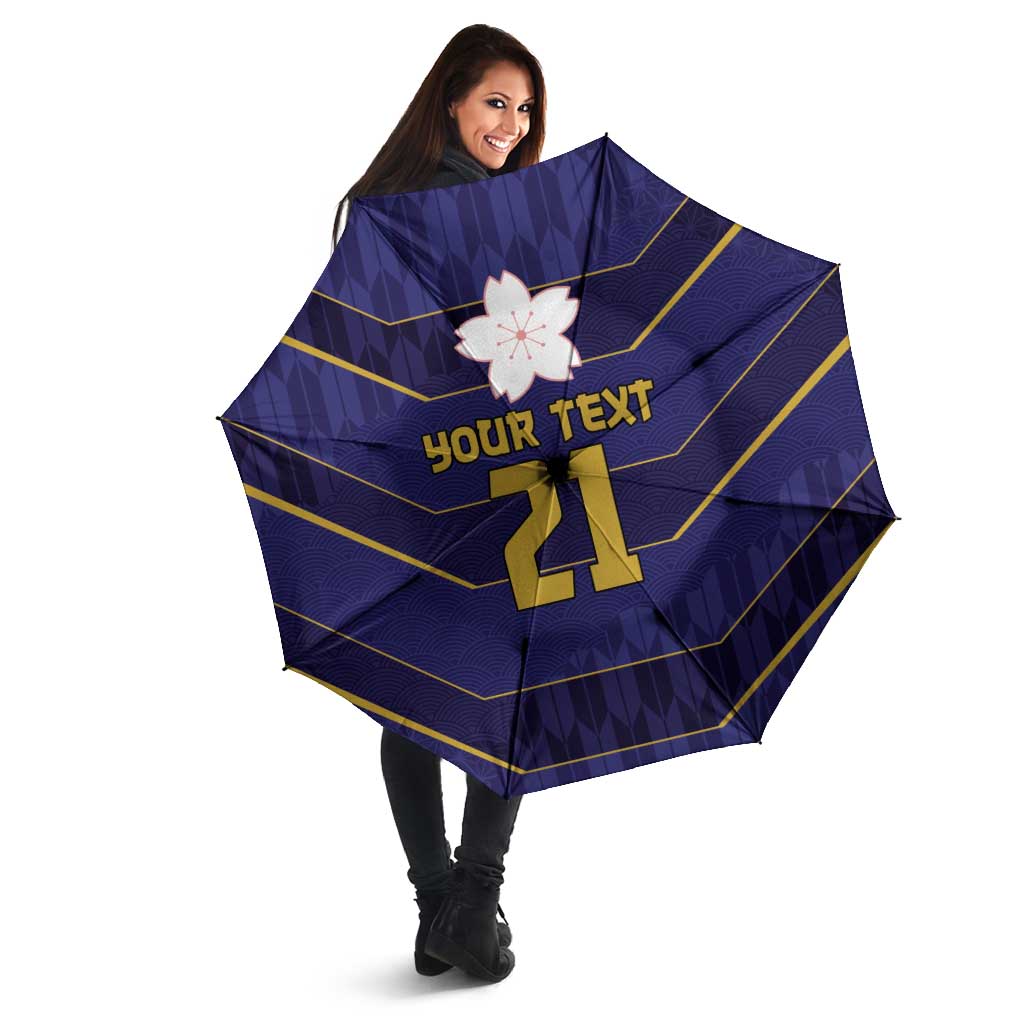 Japan Pacific Rugby 2022-23 Custom Umbrella Blue Sakura Japanese Wave Pattern LT9 - Polynesian Pride