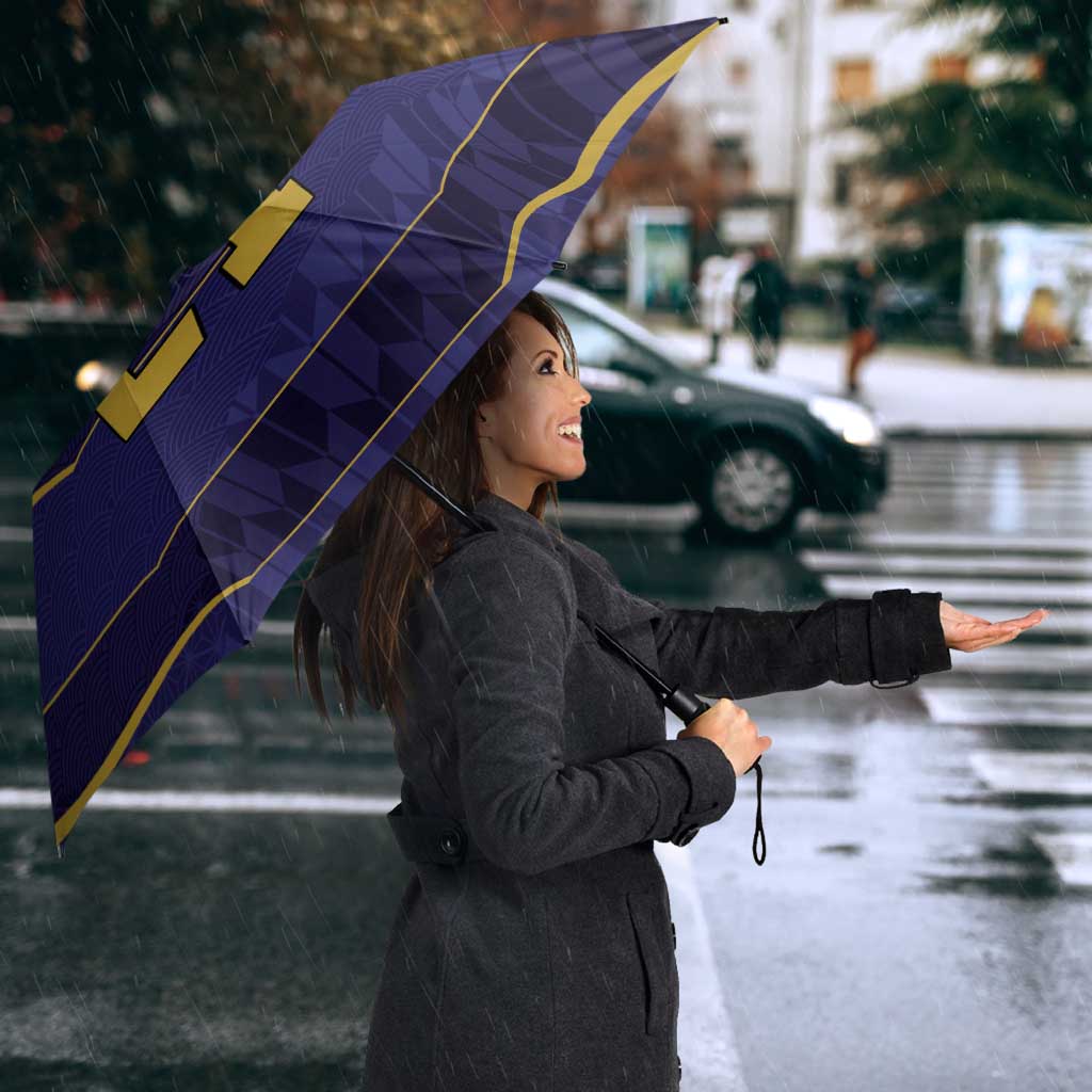 Japan Pacific Rugby 2022-23 Custom Umbrella Blue Sakura Japanese Wave Pattern LT9 - Polynesian Pride