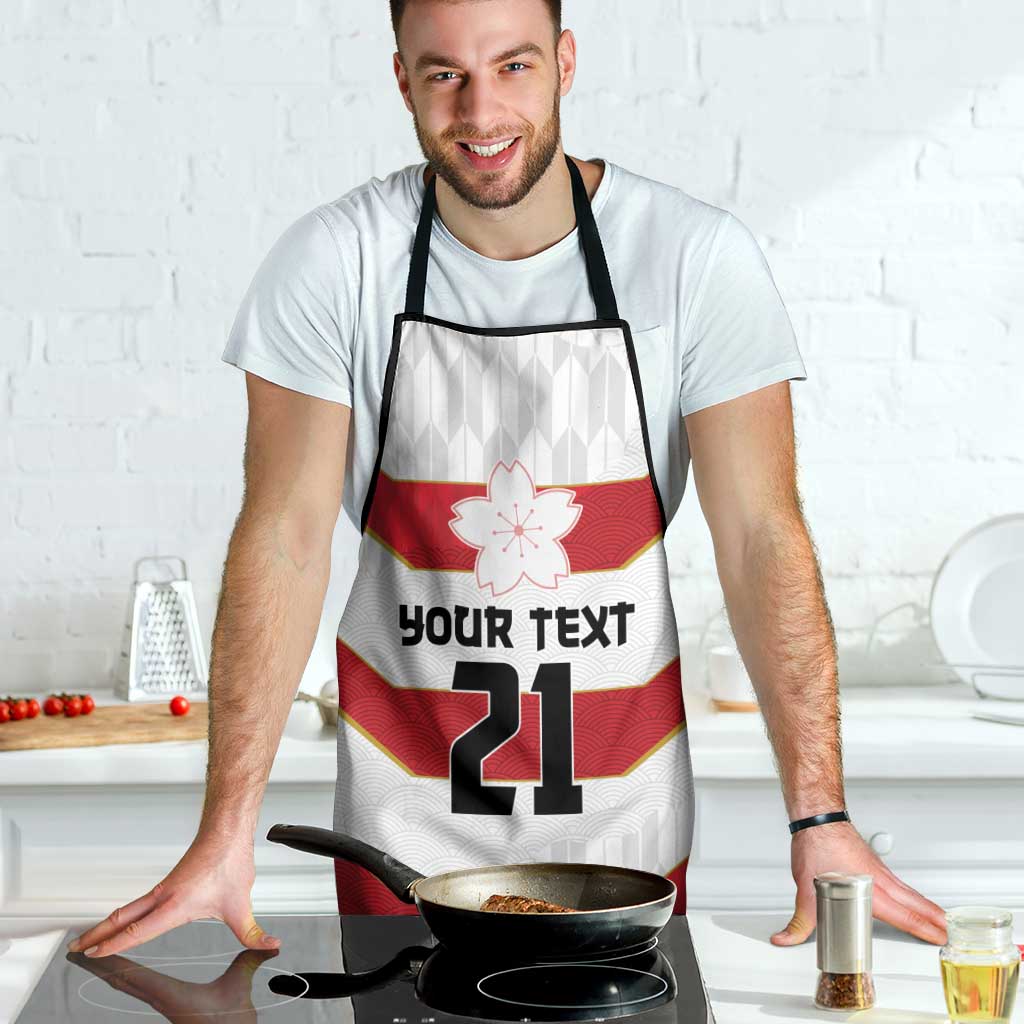 Japan Pacific Rugby 2022-23 Custom Apron Red Sakura Japanese Wave Pattern LT9 - Polynesian Pride