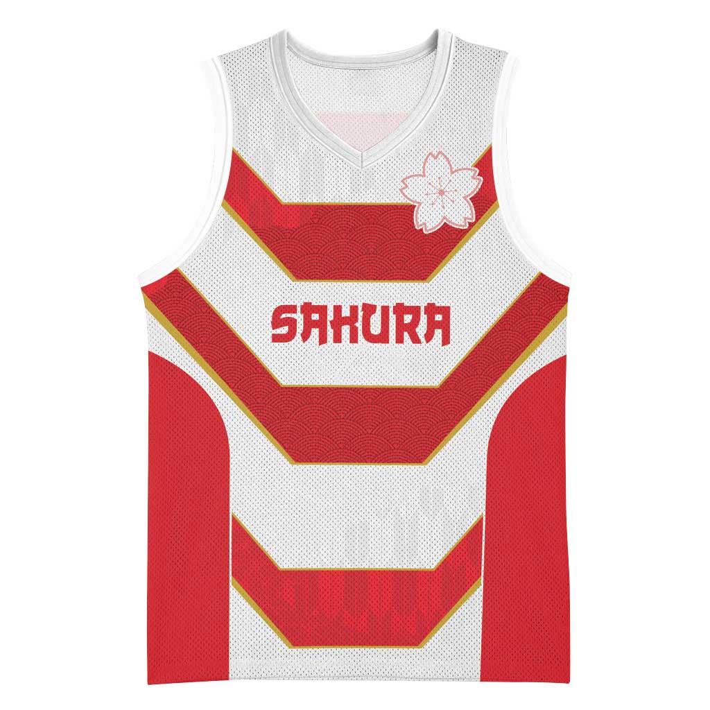 Japan Pacific Rugby 2022-23 Custom Basketball Jersey Red Sakura Japanese Wave Pattern LT9 Unisex Red - Polynesian Pride
