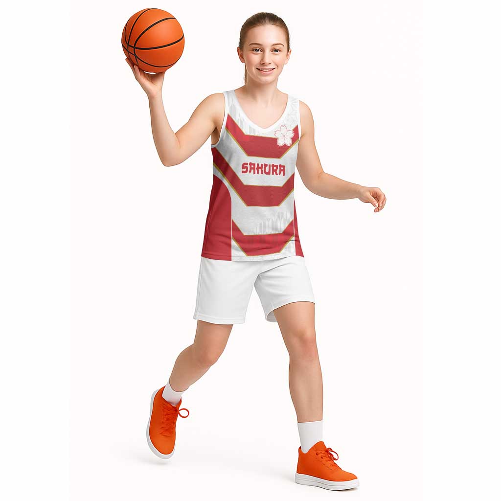 Japan Pacific Rugby 2022-23 Custom Basketball Jersey Red Sakura Japanese Wave Pattern LT9 - Polynesian Pride