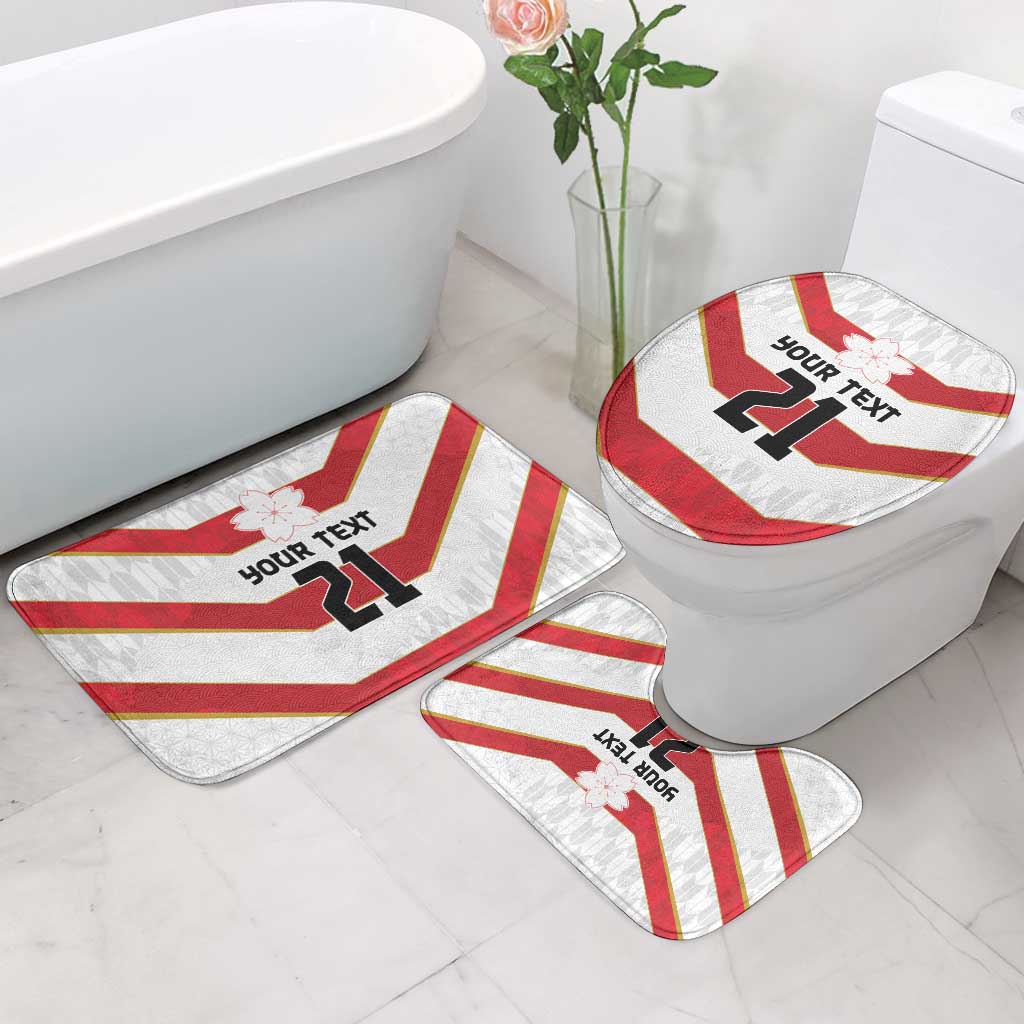Japan Pacific Rugby 2022-23 Custom Bathroom Set Red Sakura Japanese Wave Pattern LT9 - Polynesian Pride