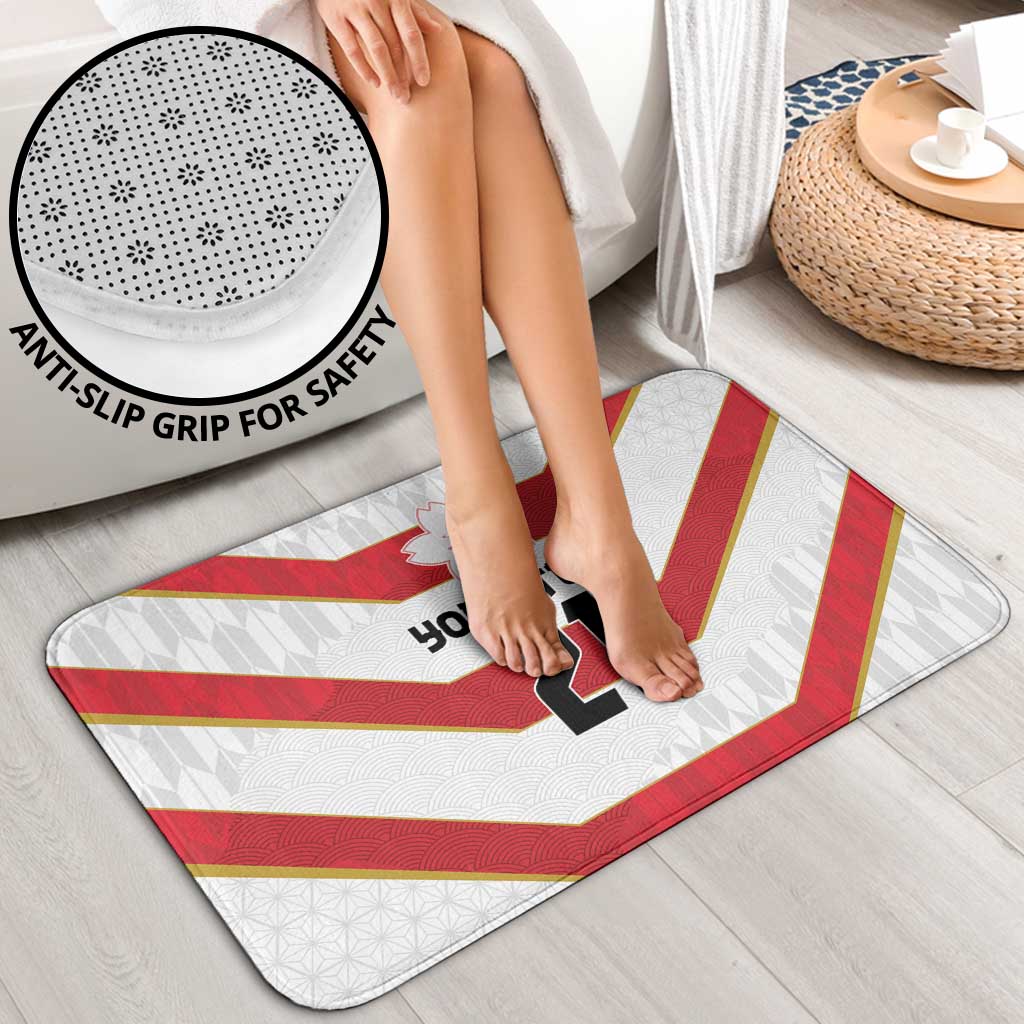 Japan Pacific Rugby 2022-23 Custom Bathroom Set Red Sakura Japanese Wave Pattern LT9 - Polynesian Pride