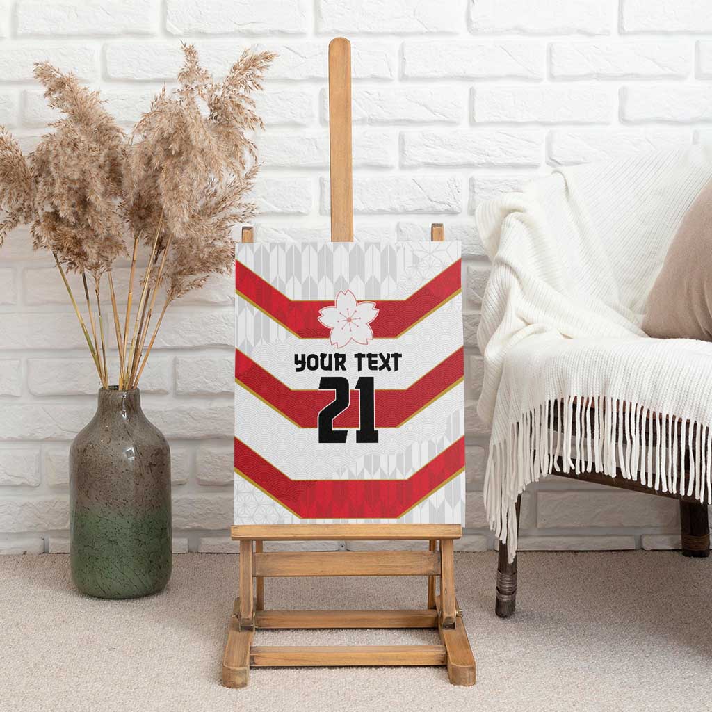 Japan Pacific Rugby 2022-23 Custom Canvas Wall Art Red Sakura Japanese Wave Pattern LT9 - Polynesian Pride