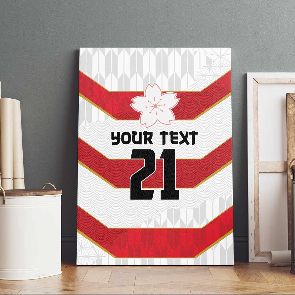 Japan Pacific Rugby 2022-23 Custom Canvas Wall Art Red Sakura Japanese Wave Pattern LT9 - Polynesian Pride