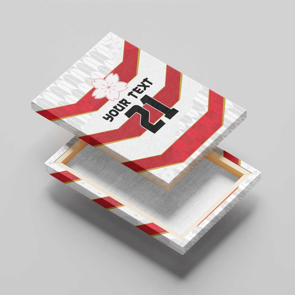 Japan Pacific Rugby 2022-23 Custom Canvas Wall Art Red Sakura Japanese Wave Pattern LT9 - Polynesian Pride
