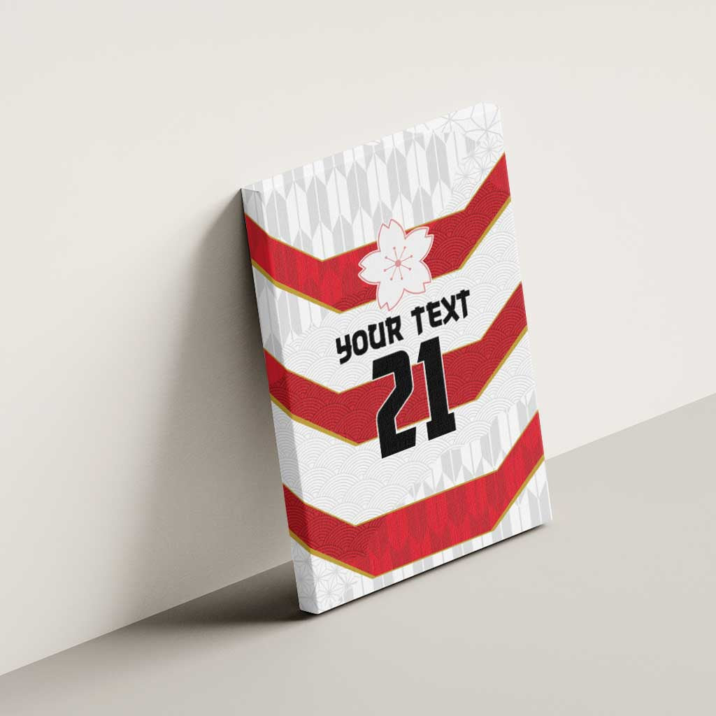 Japan Pacific Rugby 2022-23 Custom Canvas Wall Art Red Sakura Japanese Wave Pattern LT9 - Polynesian Pride