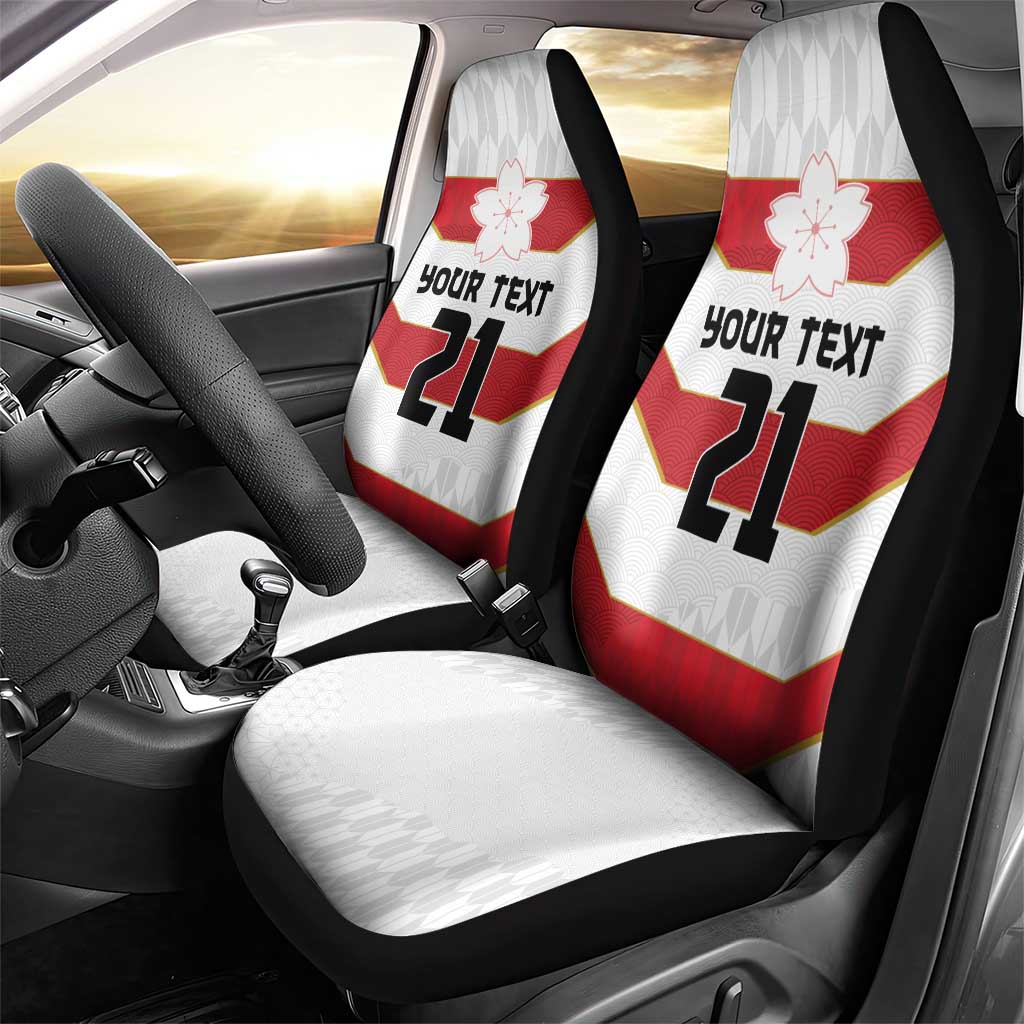Japan Pacific Rugby 2022-23 Custom Car Seat Cover Red Sakura Japanese Wave Pattern LT9 - Polynesian Pride