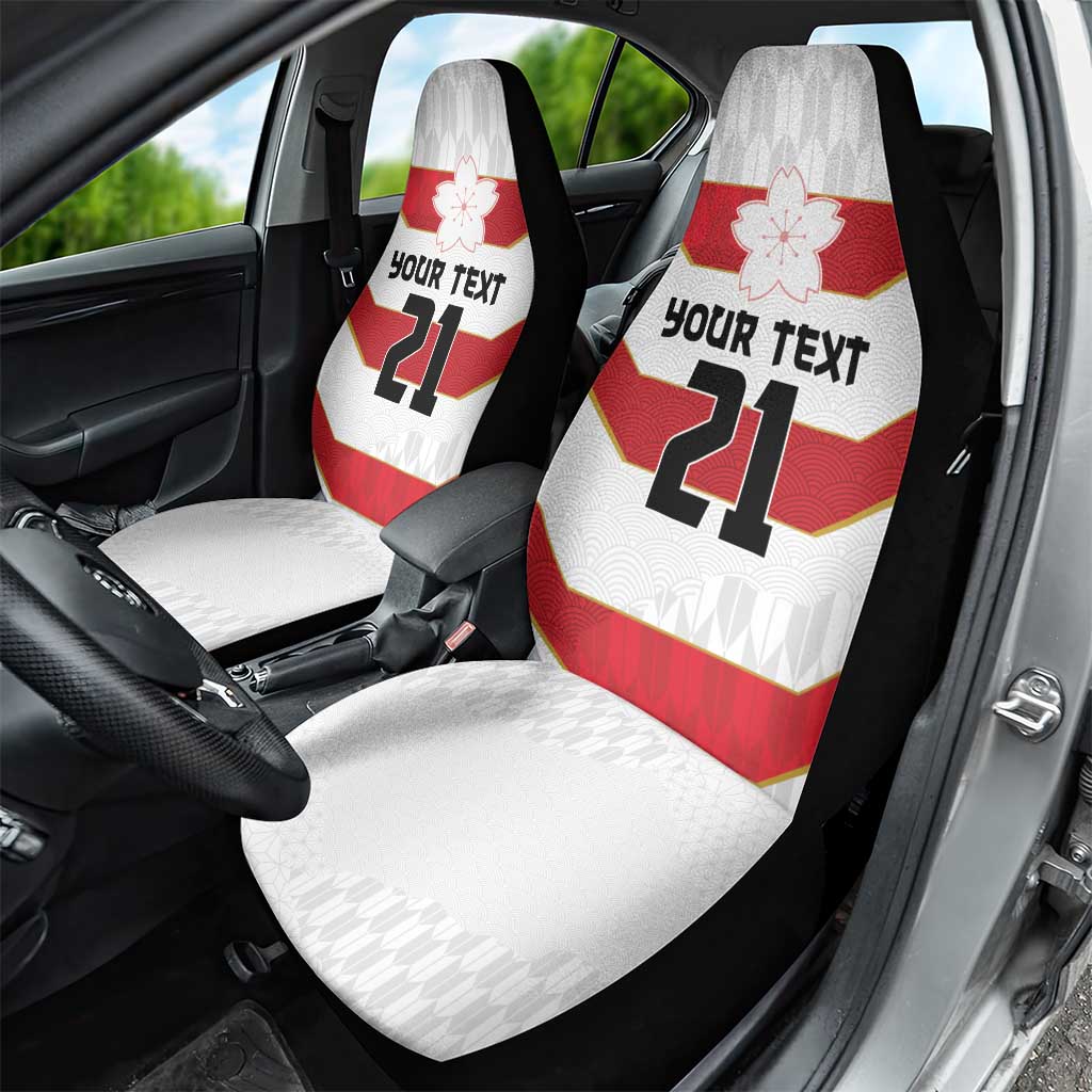 Japan Pacific Rugby 2022-23 Custom Car Seat Cover Red Sakura Japanese Wave Pattern LT9 - Polynesian Pride