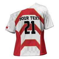Japan Pacific Rugby 2022-23 Custom Cross Shoulder Shirt Red Sakura Japanese Wave Pattern LT9 - Polynesian Pride