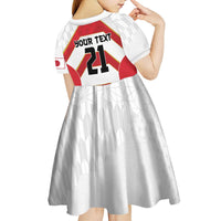 Japan Pacific Rugby 2022-23 Custom Kid Short Sleeve Dress Red Sakura Japanese Wave Pattern LT9 - Polynesian Pride