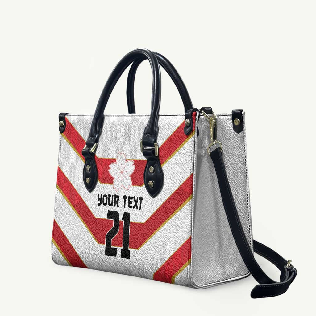 Japan Pacific Rugby 2022-23 Custom Leather Bag Red Sakura Japanese Wave Pattern LT9 Red - Polynesian Pride