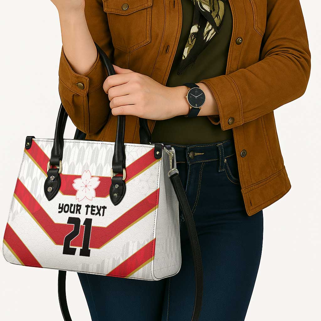 Japan Pacific Rugby 2022-23 Custom Leather Bag Red Sakura Japanese Wave Pattern LT9 - Polynesian Pride