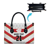 Japan Pacific Rugby 2022-23 Custom Leather Bag Red Sakura Japanese Wave Pattern LT9 - Polynesian Pride