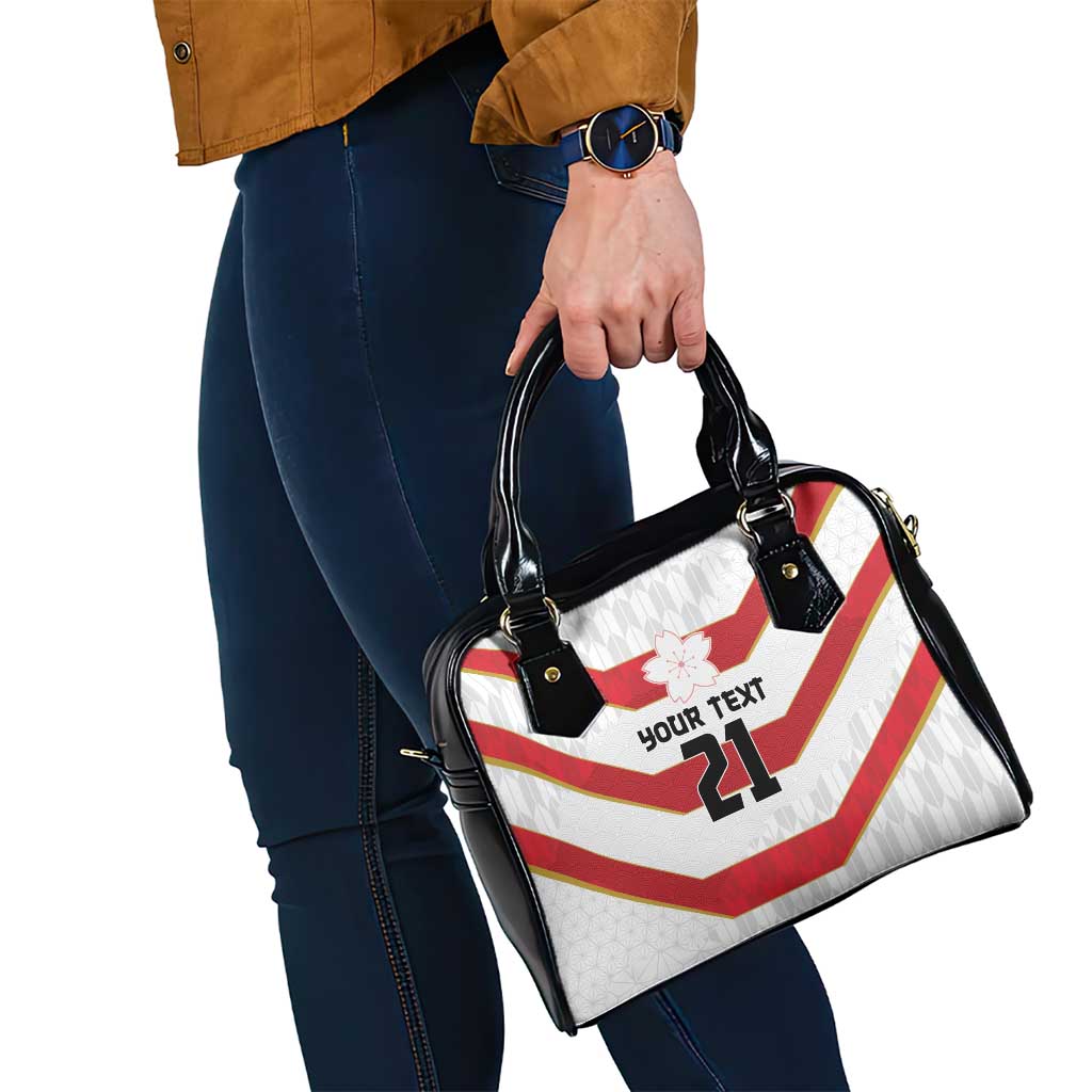 Japan Pacific Rugby 2022-23 Custom Shoulder Handbag Red Sakura Japanese Wave Pattern LT9 - Polynesian Pride