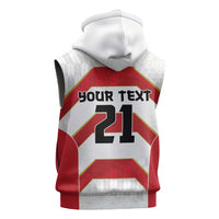 Japan Pacific Rugby 2022-23 Custom Sleeveless Zip Hoodie Red Sakura Japanese Wave Pattern LT9 - Polynesian Pride