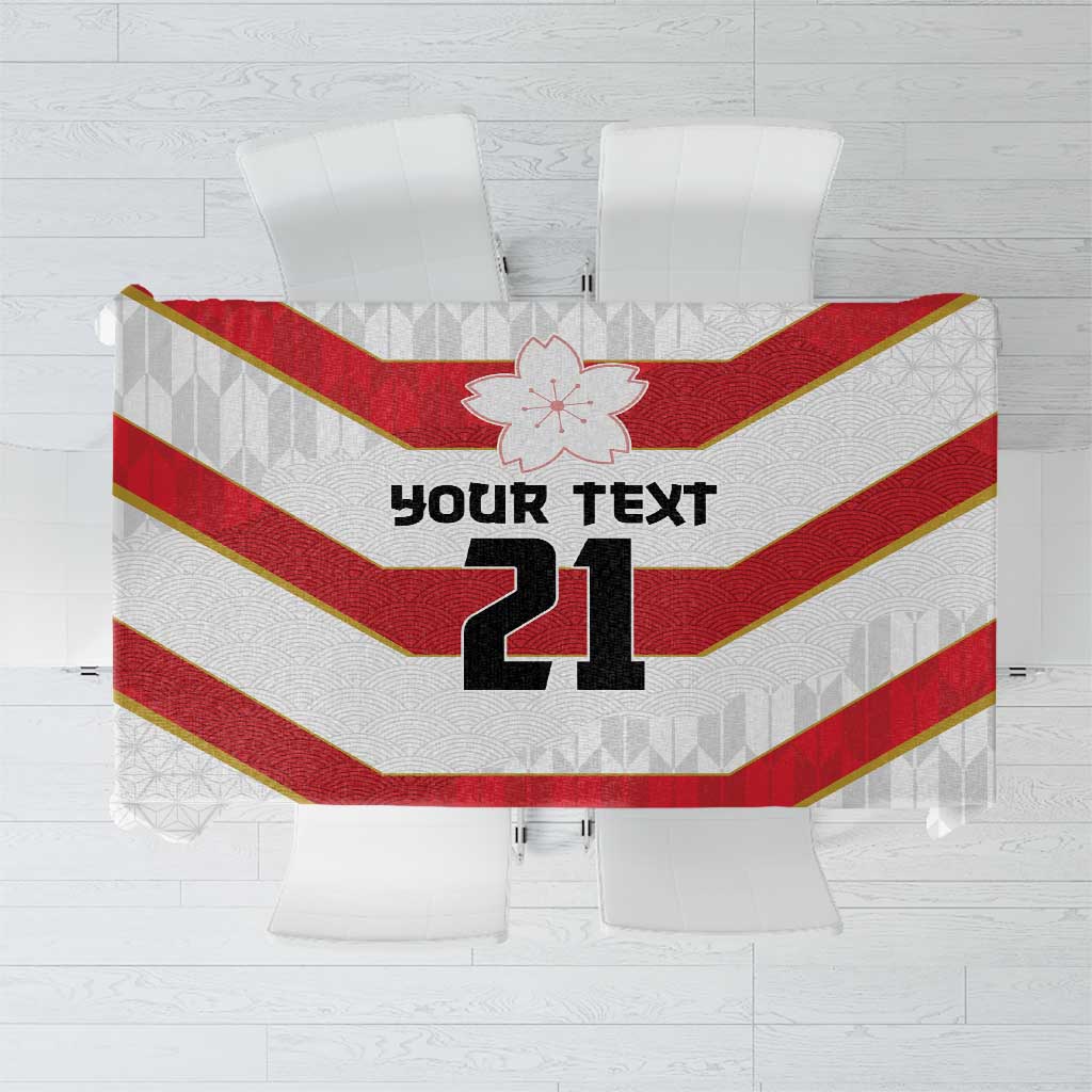 Japan Pacific Rugby 2022-23 Custom Tablecloth Red Sakura Japanese Wave Pattern LT9 Red - Polynesian Pride