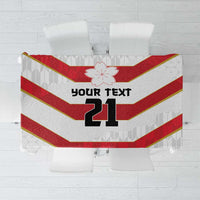 Japan Pacific Rugby 2022-23 Custom Tablecloth Red Sakura Japanese Wave Pattern LT9 Red - Polynesian Pride