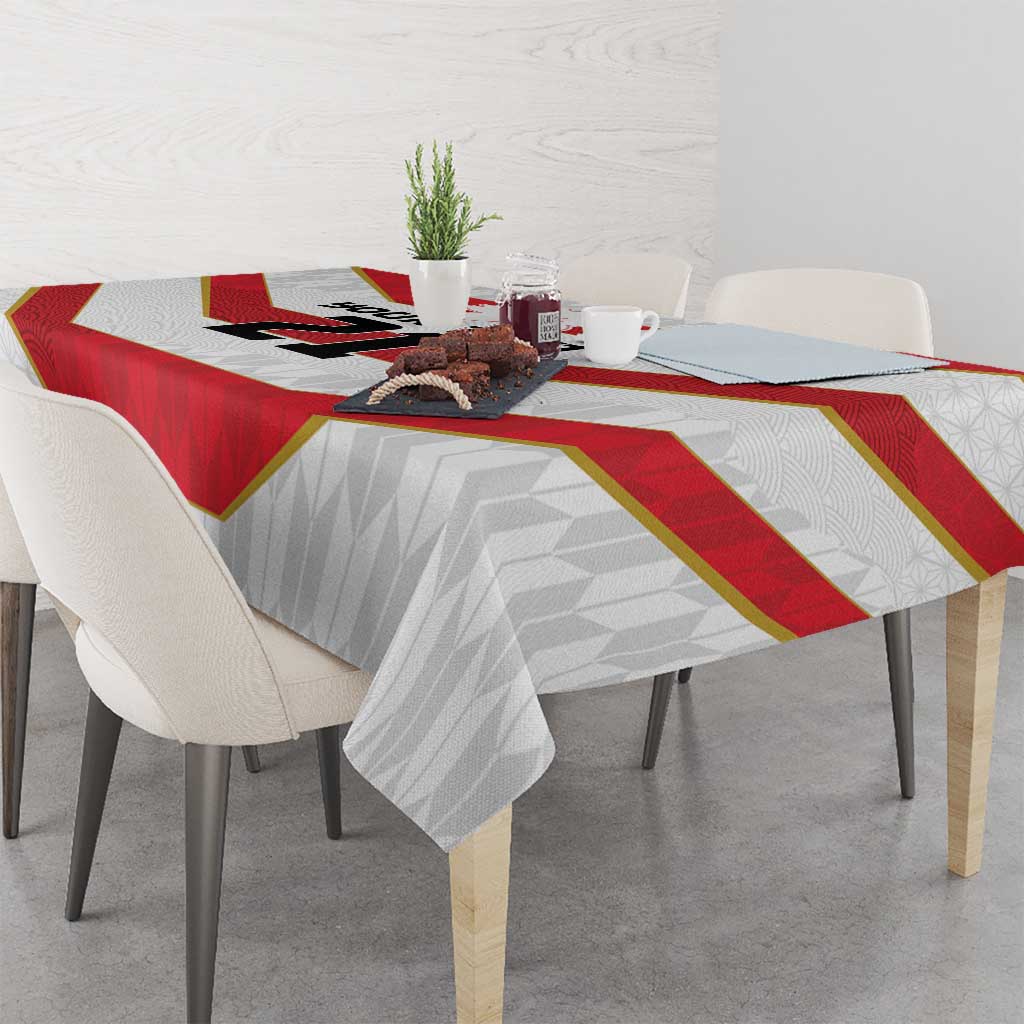 Japan Pacific Rugby 2022-23 Custom Tablecloth Red Sakura Japanese Wave Pattern LT9 - Polynesian Pride