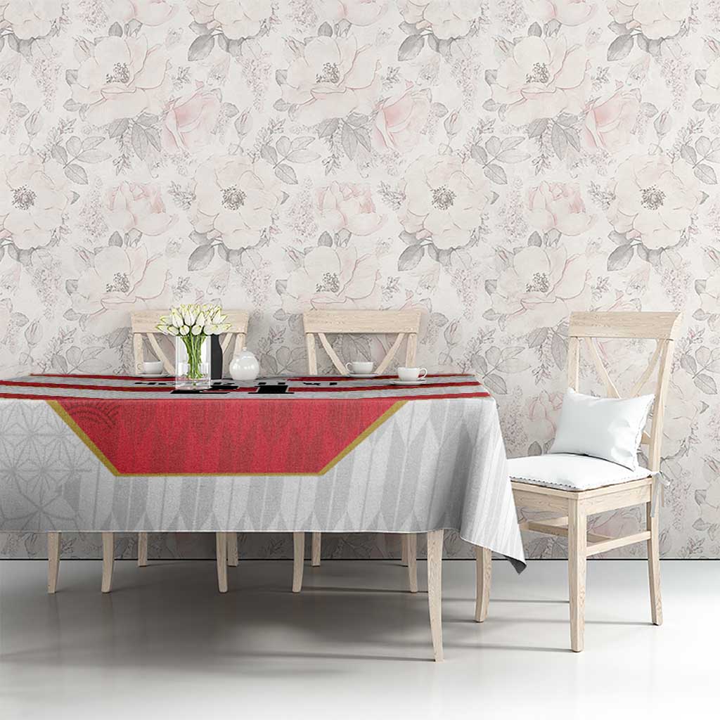 Japan Pacific Rugby 2022-23 Custom Tablecloth Red Sakura Japanese Wave Pattern LT9 - Polynesian Pride