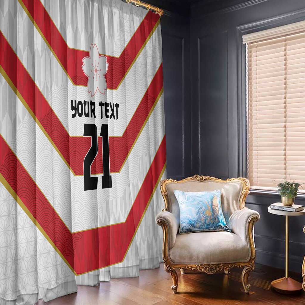 Japan Pacific Rugby 2022-23 Custom Window Curtain Red Sakura Japanese Wave Pattern LT9 - Polynesian Pride