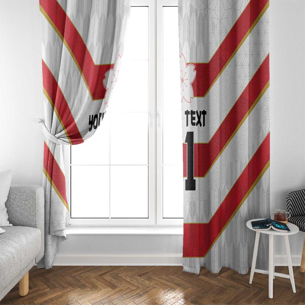 Japan Pacific Rugby 2022-23 Custom Window Curtain Red Sakura Japanese Wave Pattern LT9 - Polynesian Pride