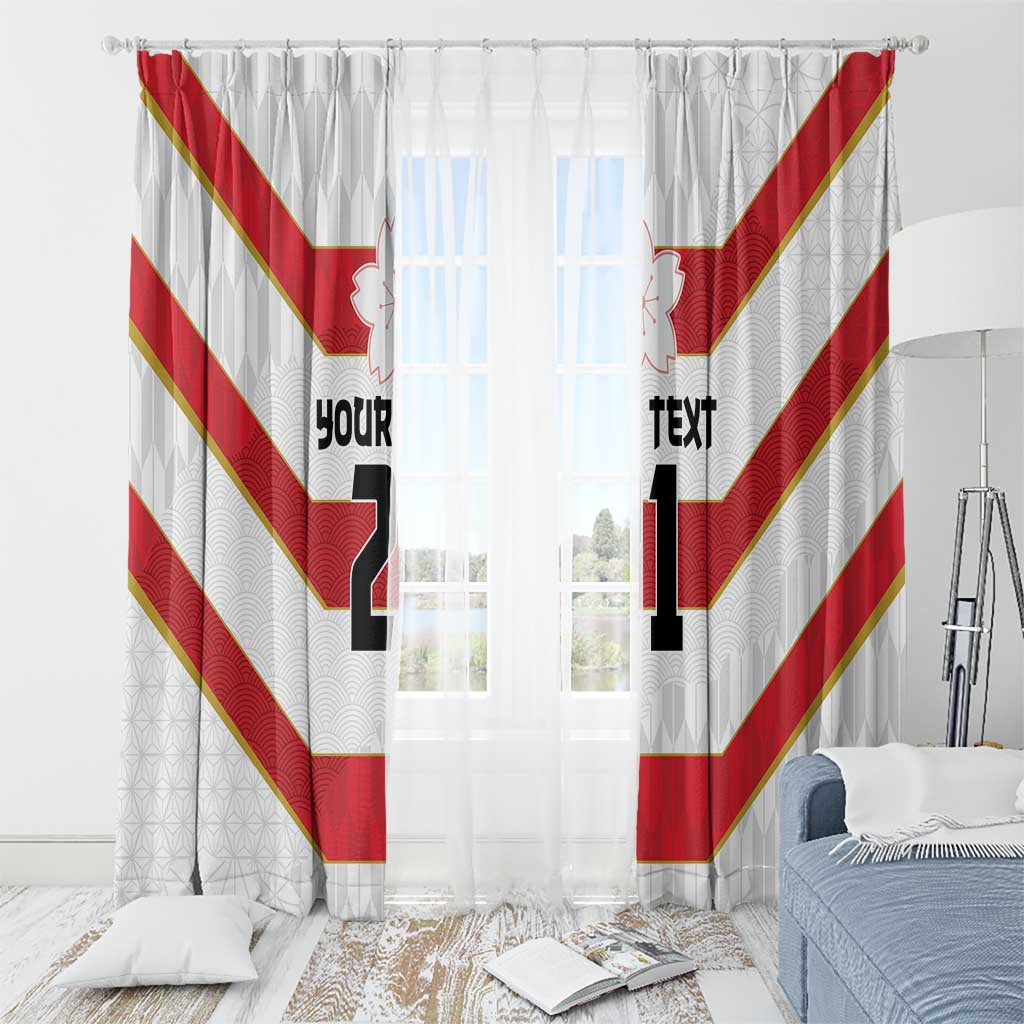 Japan Pacific Rugby 2022-23 Custom Window Curtain Red Sakura Japanese Wave Pattern LT9 - Polynesian Pride