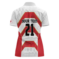 Japan Pacific Rugby 2022-23 Custom Women Polo Shirt Red Sakura Japanese Wave Pattern LT9 - Polynesian Pride