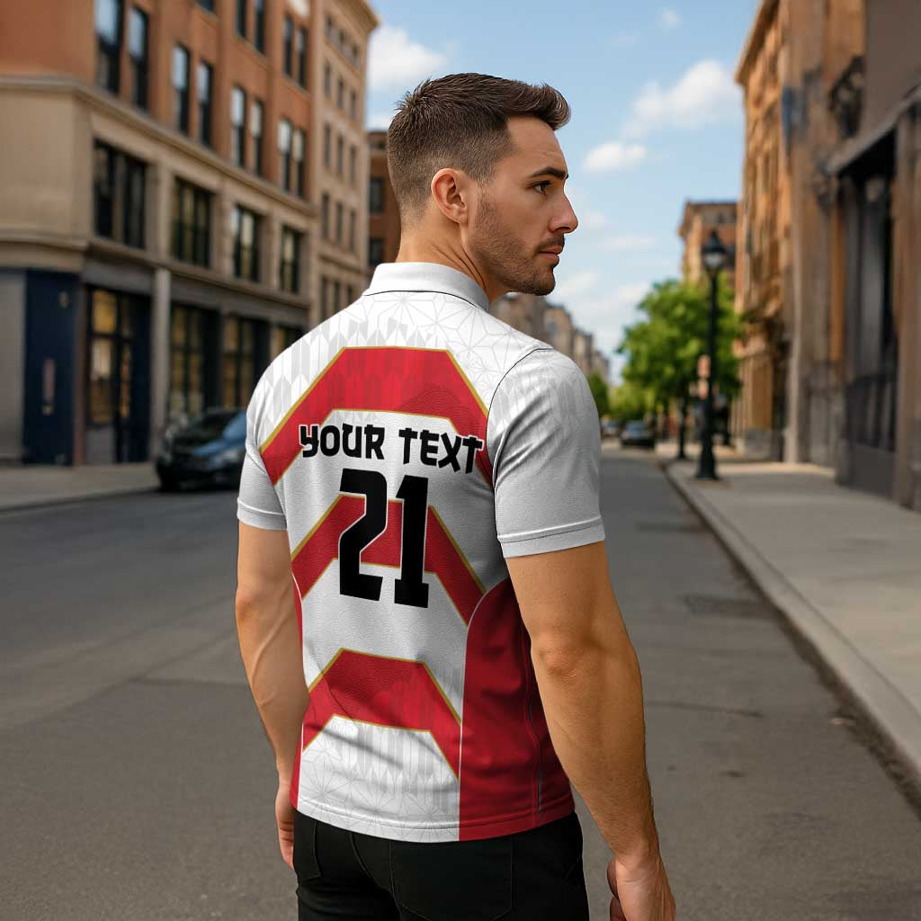 Japan Pacific Rugby 2022-23 Custom Zipper Polo Shirt Red Sakura Japanese Wave Pattern LT9 - Polynesian Pride
