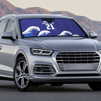 Japan Pacific Rugby Custom Auto Sun Shade Go Sakura Japanese Wave Pattern LT9 - Polynesian Pride